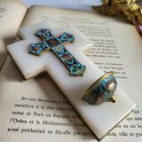 Benedictine Cross in Onyx and cloisonné enamel