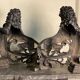 Pair of cast iron fire dogs