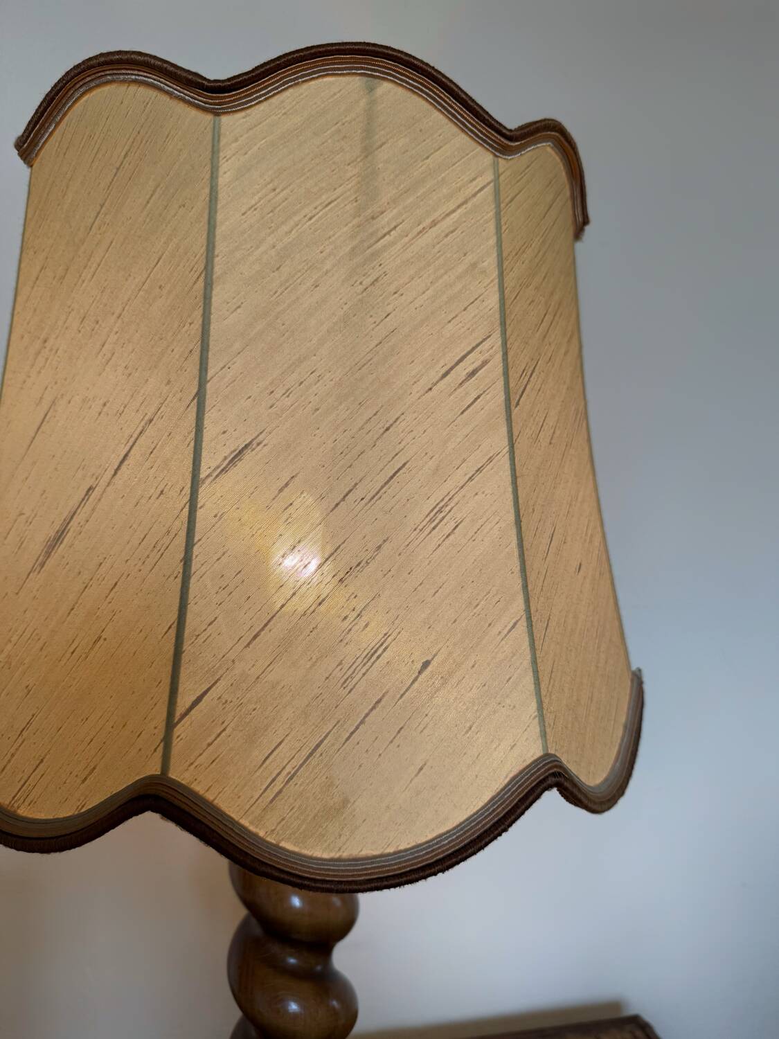60s twisted wooden lamp