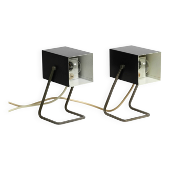 Pair of beautiful Mid Century Modern metal lamps from Kaiser Leuchten