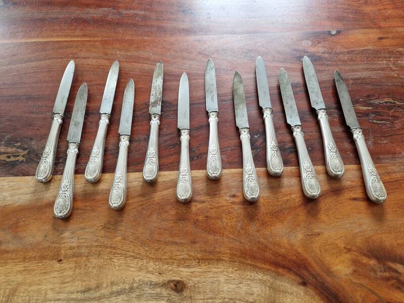 Christofle - Set of 12 dessert knives model Trianon in metal
