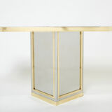 Console chrome laiton verre opalin noir de romeo rega 1970