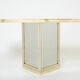 Console chrome laiton verre opalin noir de romeo rega 1970