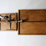 table à system François Caruelle en bois et metal 1950 1970