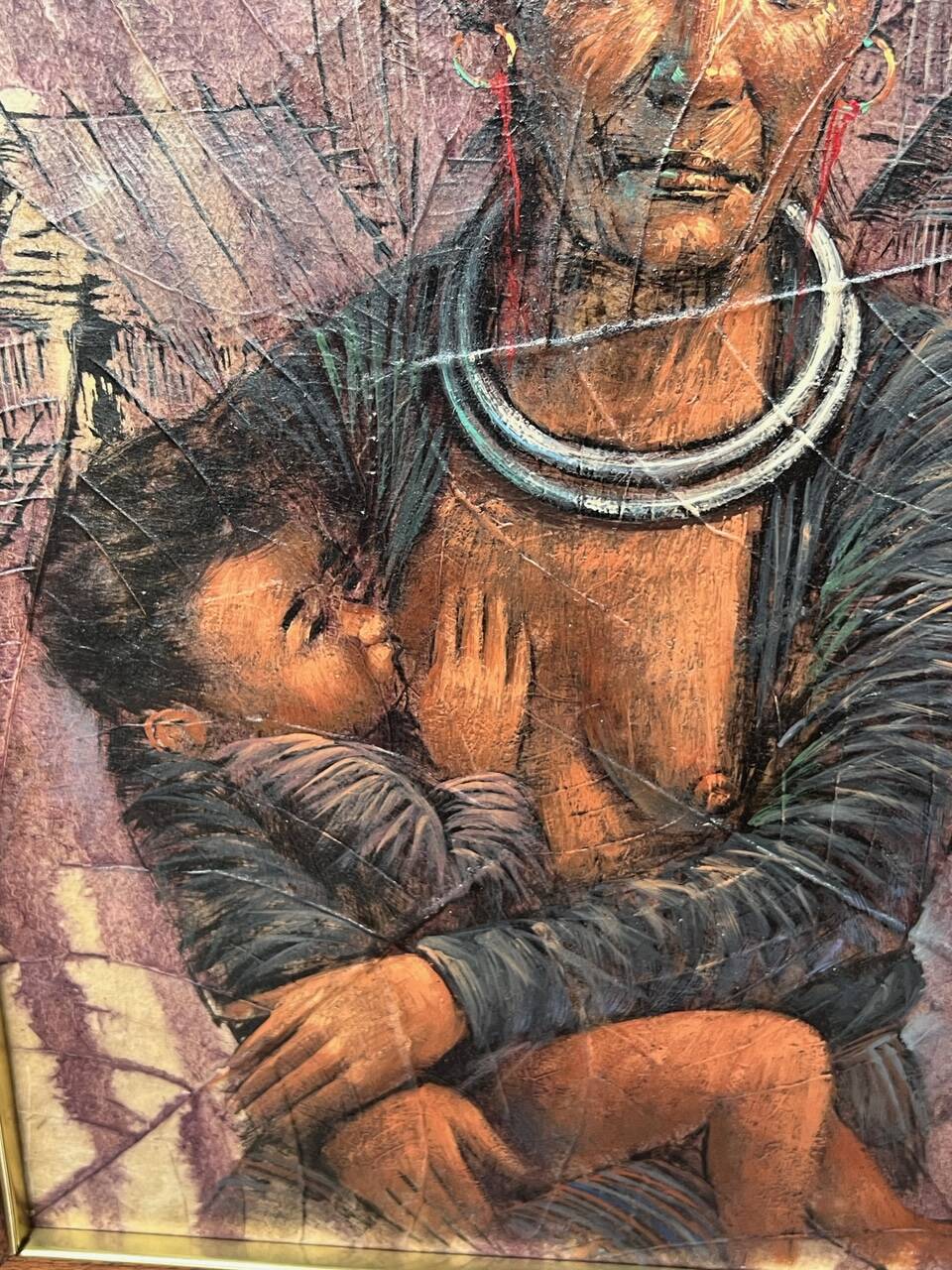 Maitree Siriboon “Mother and Child”. Oil painting.