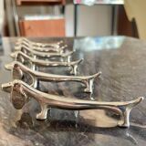 6 silver-plated dachshund knife rests
