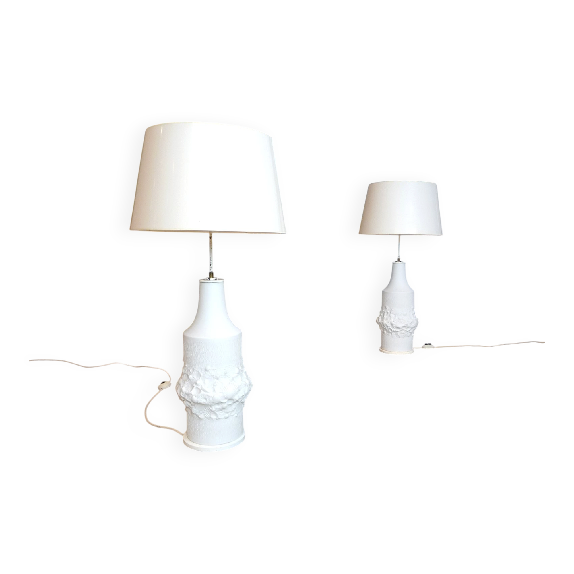 Large bisque porcelain table lamps from Kaiser, Germany 1960s, Set of 2