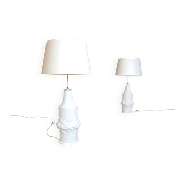 Lampes de table en porcelaine bisque de Kaiser, Allemagne, années 1960, ensemble de 2.
