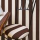 6 wrought iron chairs with deck chair fabric