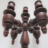Chandelier solid wood turned stamped