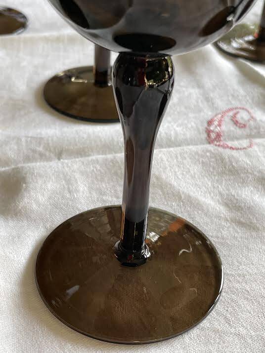 Smoke black tint stemmed glasses