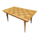Table en placage chêne damier pied en épingle des année 70
