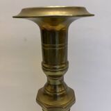 Vintage yellow copper candle holder