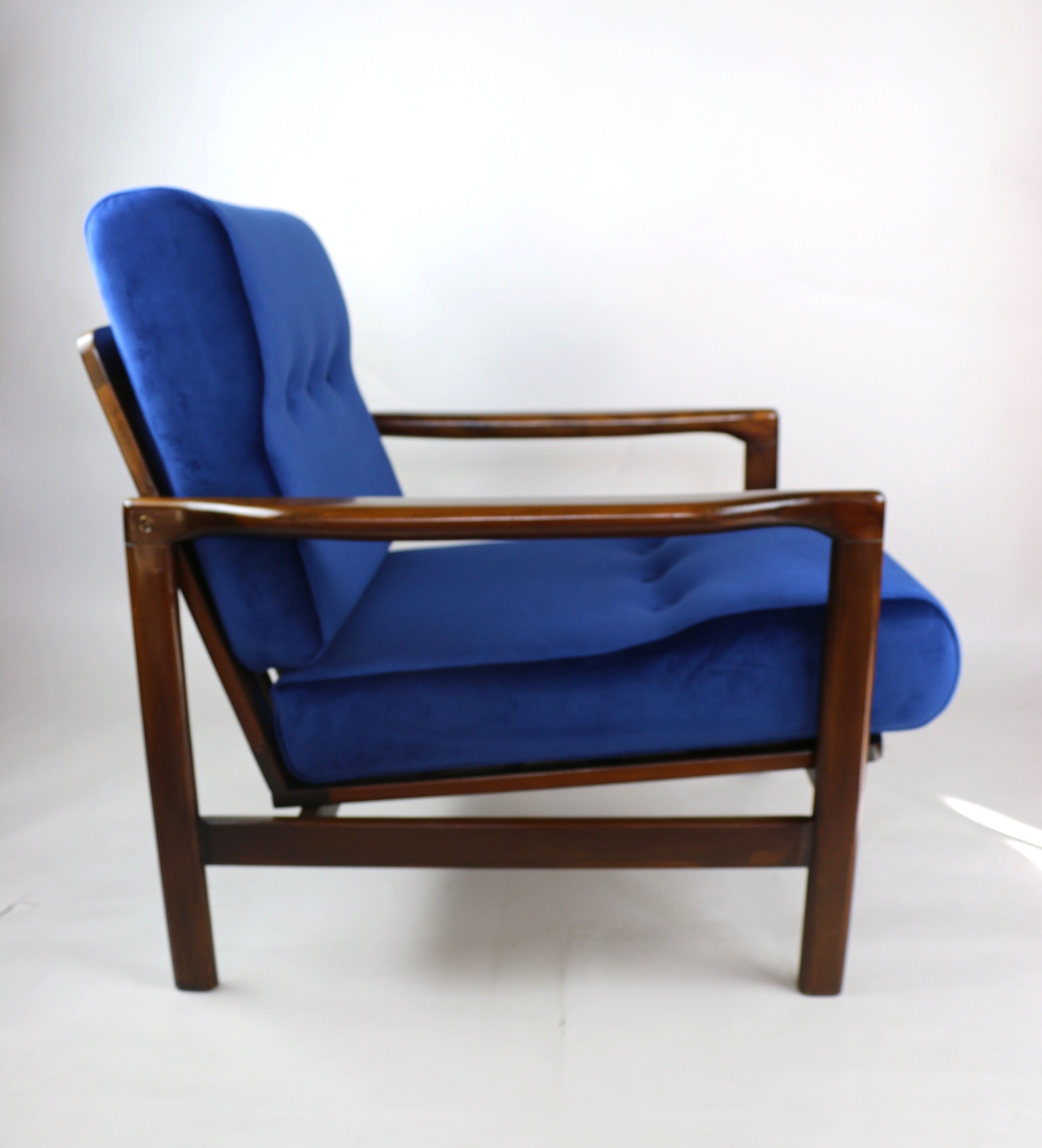 Fauteuil bleu vintage de 1970 design par Z.Baczyk