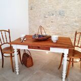 Farm table feet turned