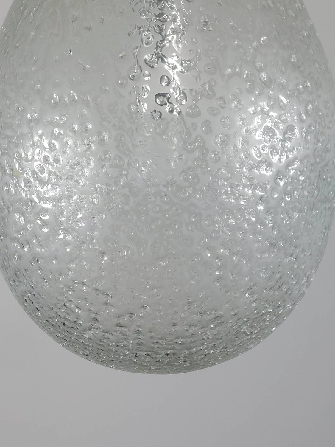 Vintage brass and frosted glass suspension, mid-century style, Doria Germany.