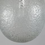 Vintage brass and frosted glass suspension, mid-century style, Doria Germany.