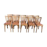 10 Bistro chairs Baumann N ° 12 Brown leatherette