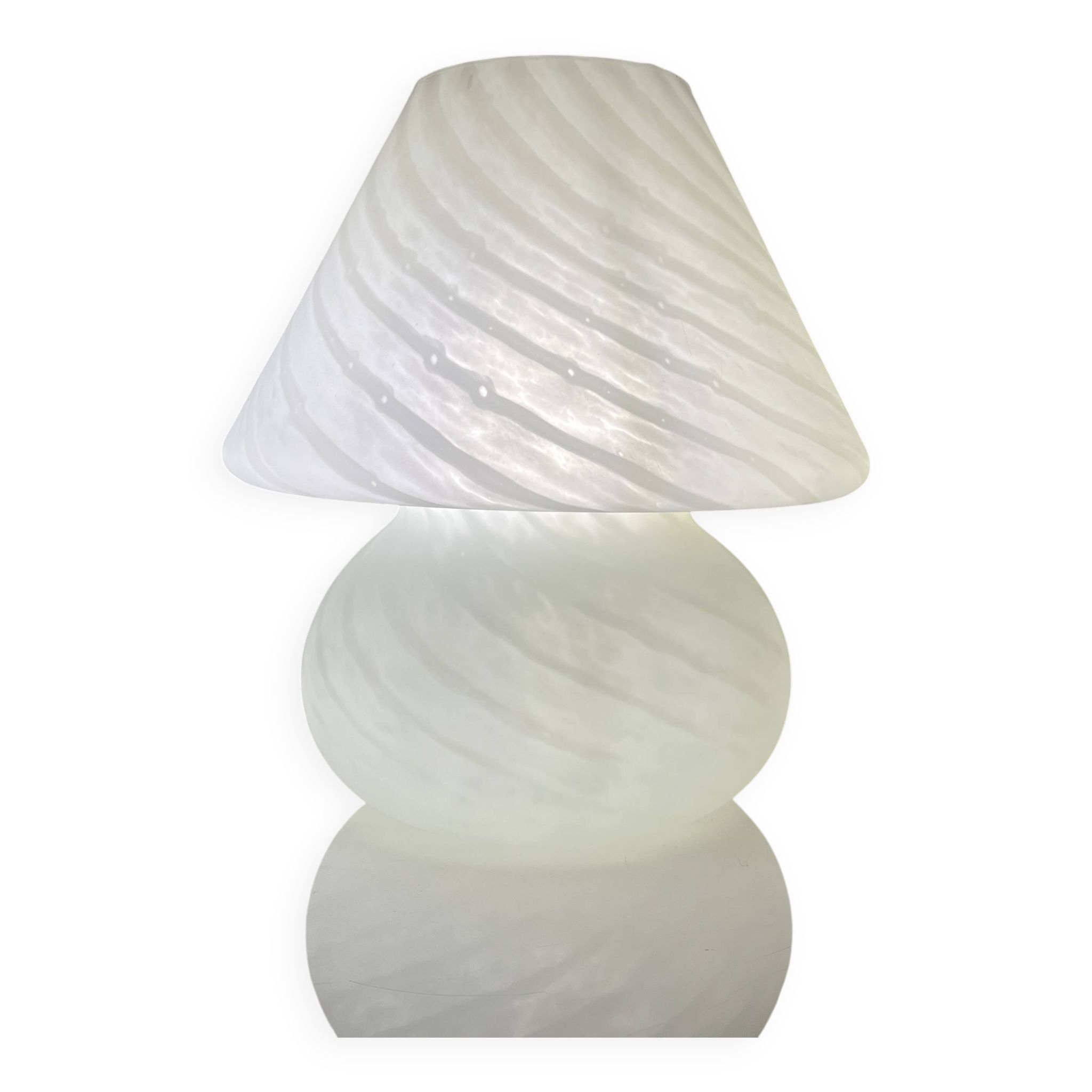 Lampe champignon Murano Italie vintage à décor de spirales