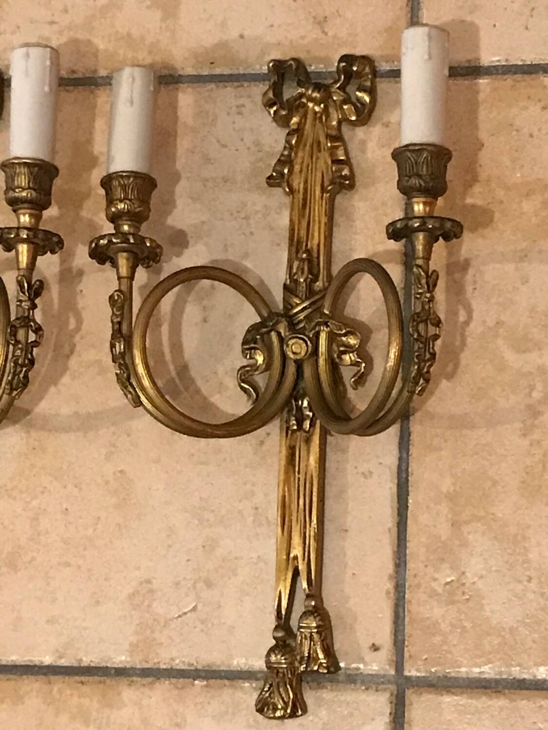 Paire d’appliques en bronze