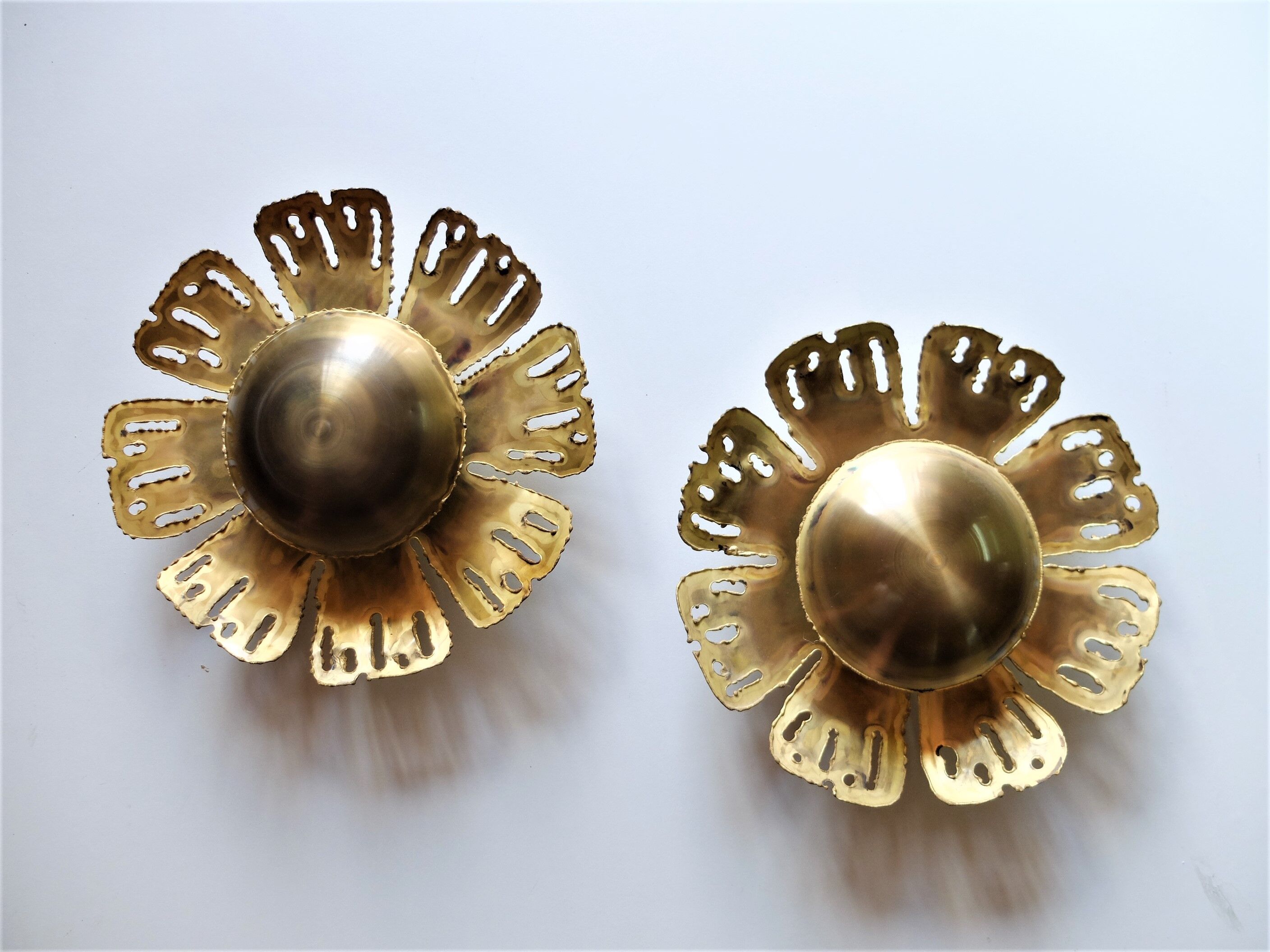 Svend Aage Holm, pair of Scandinavian wall lamps, "Flowers" from 1960