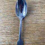 12 large silver plated art deco metal spoons