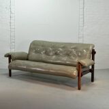 Jean Gillon Brazilian Jacarandá Wooden 3-Seat Sofa for Woodart, Brazil, 60s