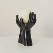 Vintage Italian ceramic and opaline lamp from the 80s