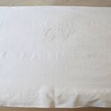 Old linen/cotton sheet large monogram