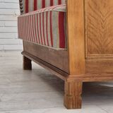 1960s, Danish 2 seater sofa, furniture wool, oak wood, orginal condition.