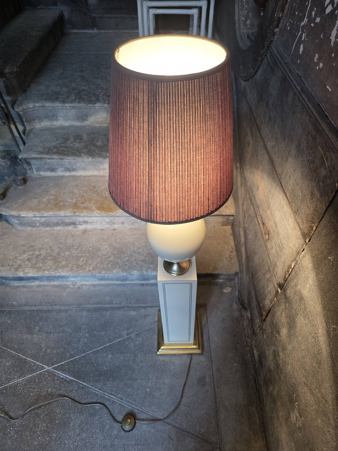 "Ostrich egg" floor lamp by Maison Le Dauphin