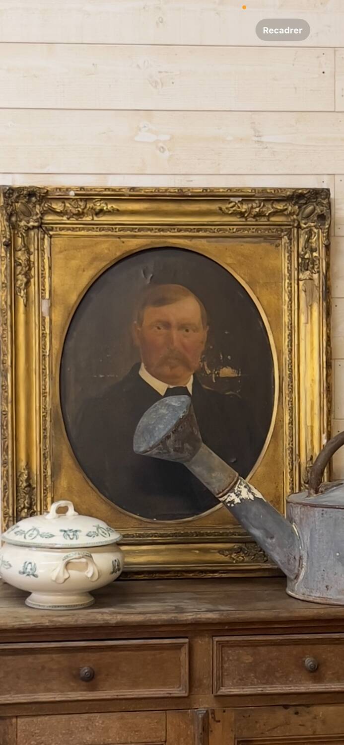 Portrait homme à la moustache XIX eme