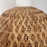 Vintage wicker rattan flower suspension