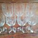 Set of 7 glasses cut with hearts and scrolls