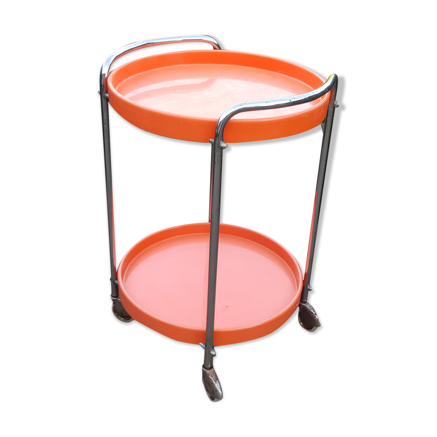 Vintage dessert seventies orange and chrome