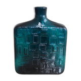 Blue pressed glass vase