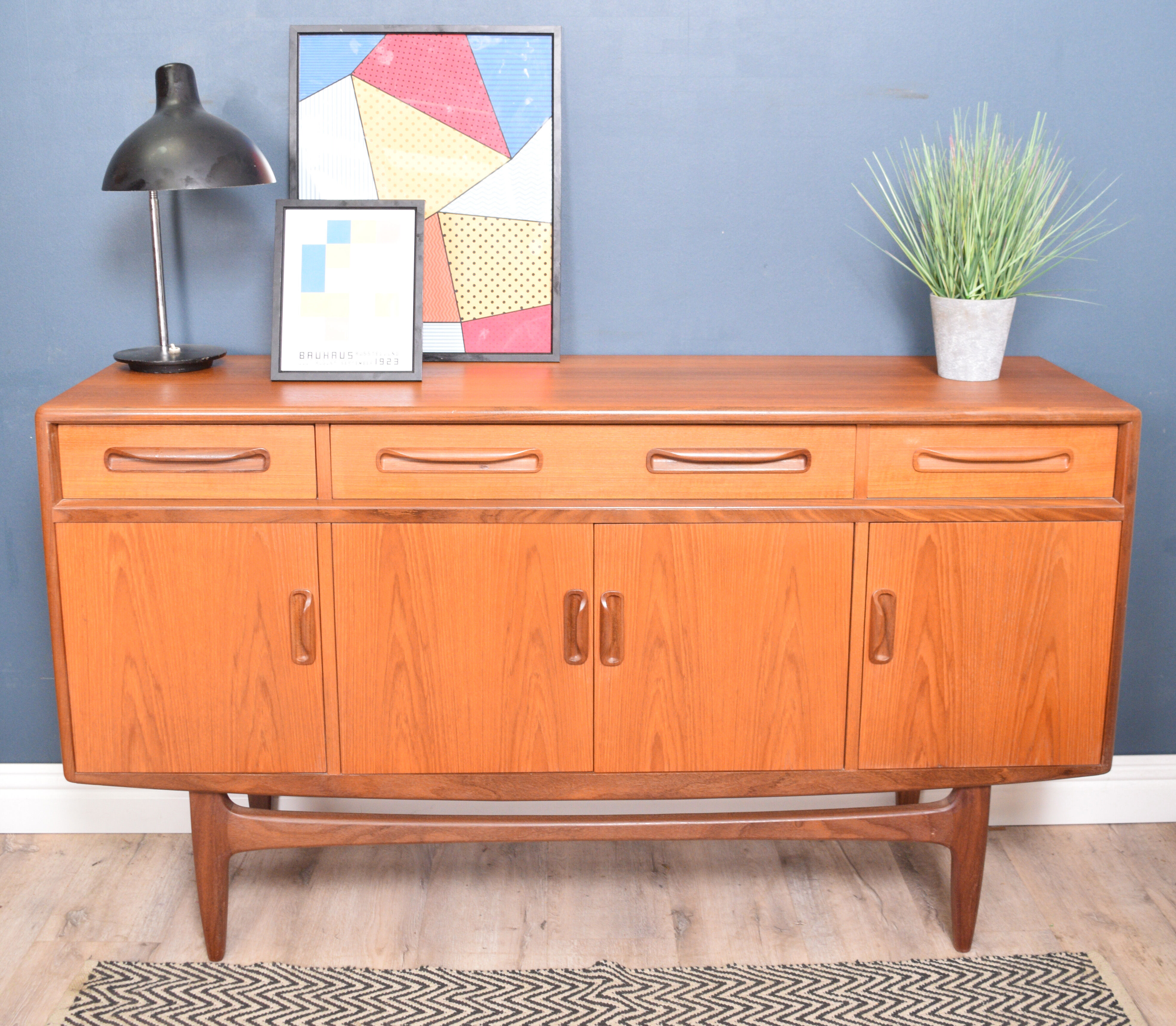 Restored Teak 1960s G Plan Fresco Short Teak Sideboard By Viktor Wilkins