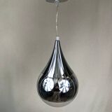 Suspension drop in chromed metal and glass globe