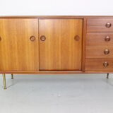 William watting wallnut & brass sideboard for fristho, 1955, denmark