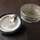 Vintage 60s-70s round ice glass ceiling light