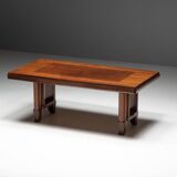 Art Deco parquetry dining table, France, 1930s