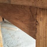 Rustic farmhouse table in solid oak with antique patina finish 200 x 90