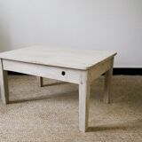 Table basse lasurée blanc