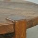 Solid oak round coffee table, Brutalist 1970s