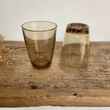 7 small vintage smoked glasses