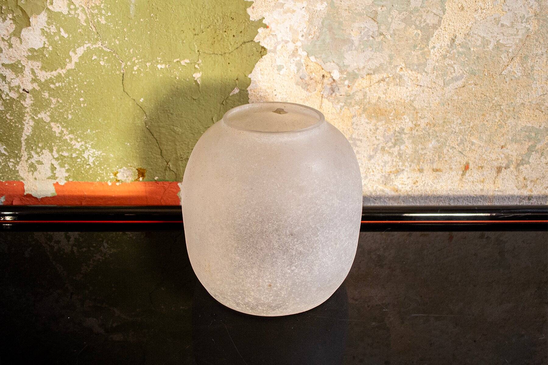 White Scavo glass vase by Seguso, Murano, 1960s