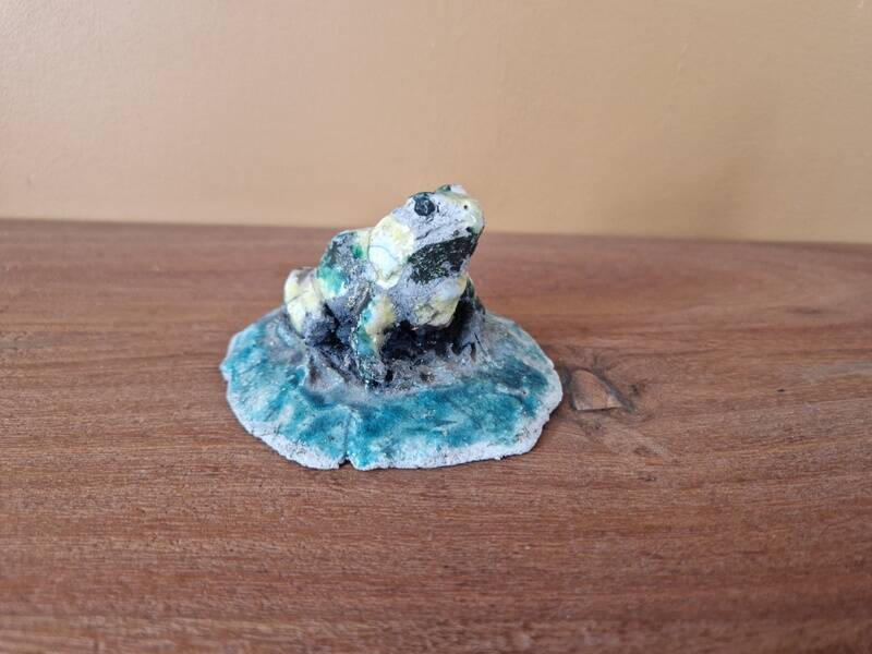 Joanna Hair (1955) Raku glazed ceramic frog
