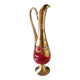 Vase/Ewer in blown Murano Art Glass/Trefuochi model, in ruby red & gold colours