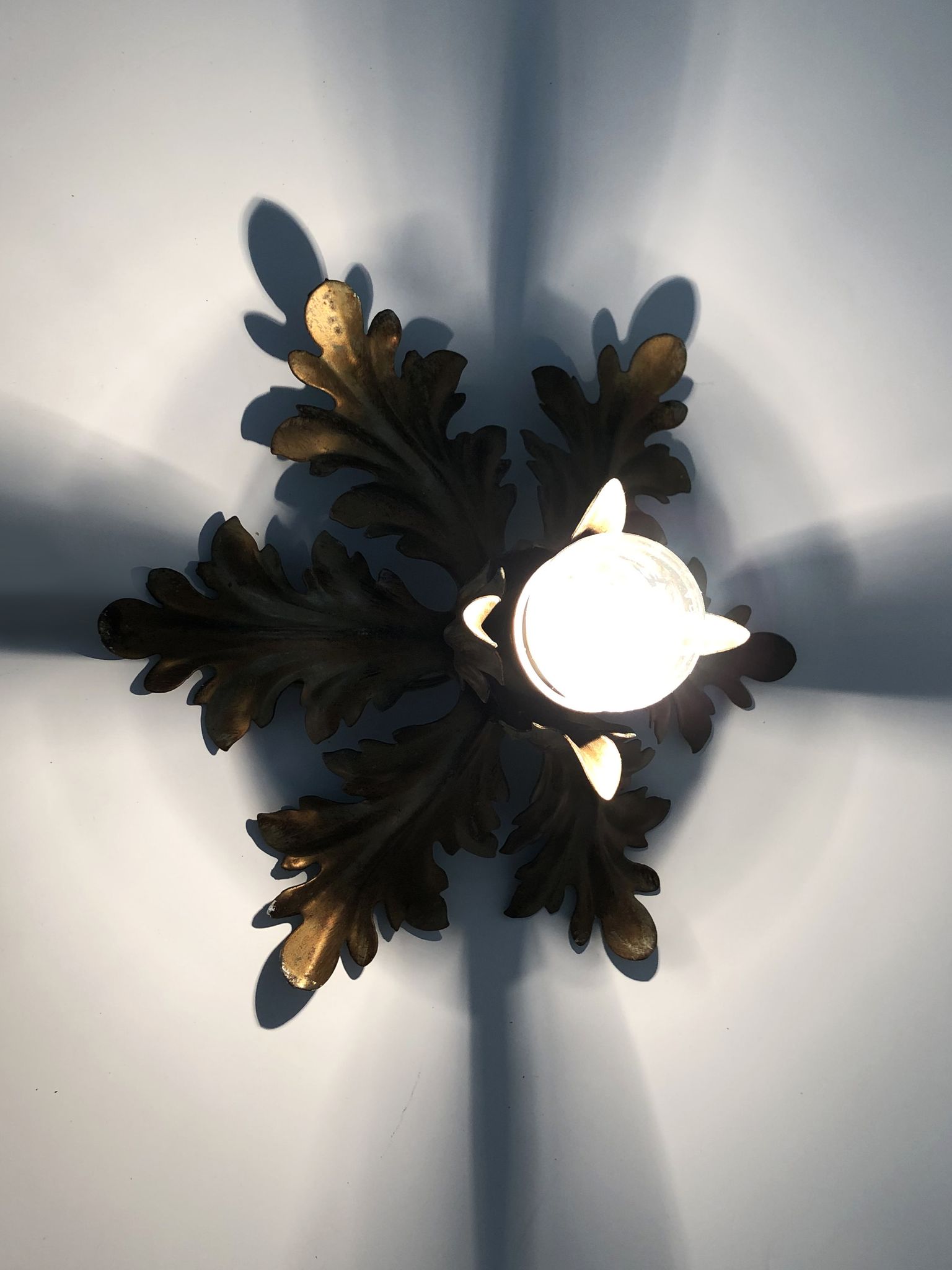 Pair of ceiling lamps, seventies