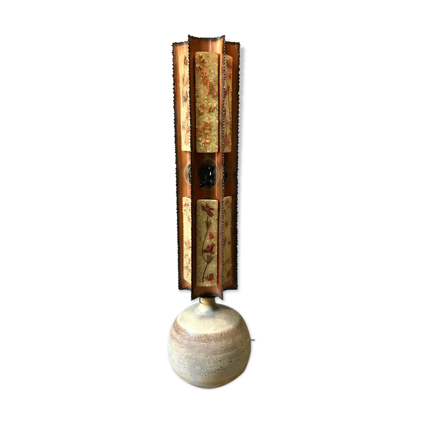 Lampadaire ceramique resine cuivre
